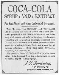 Coca Cola era initial o bautura vanduta la pahar, apoi imbuteliata in sticle de culoare verde, bautura continand cocaina, atunci...